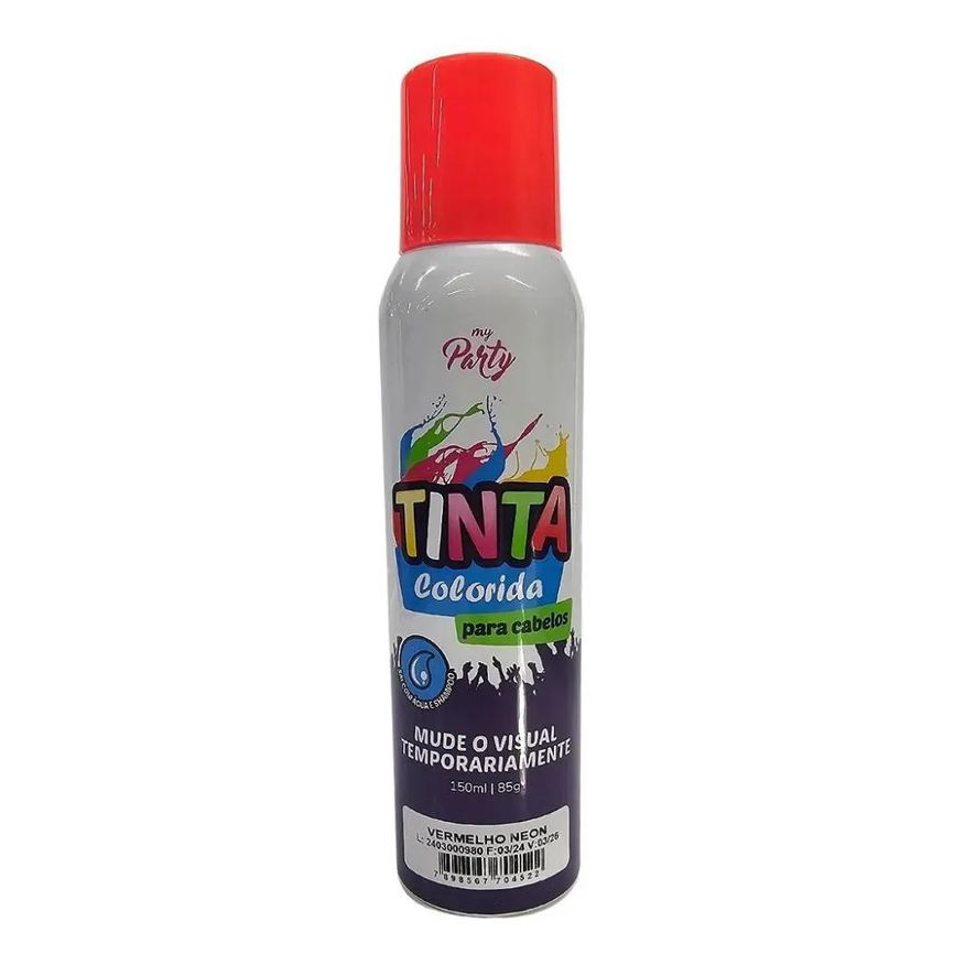 Dalegria Tinta Spray Cabelo My Party Vermelho Neon 150ml