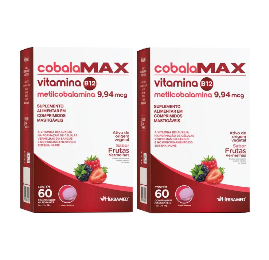 Herbamed Kit 2 Vit. B12 Metilcobalamina 60 Comp Mastigável