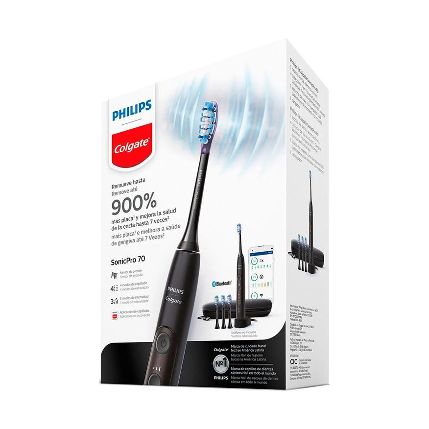 Colgate Escova de Dente Elétrica Philips SonicPro 70 + 3 Regis+ 1 Estojo
