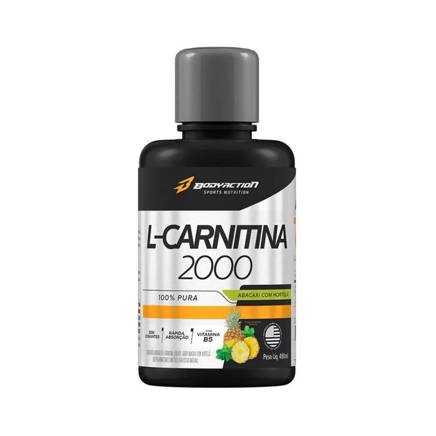 Body Action L - Carnitine Pure 2000 (480ml) - Sabor: Abacaxi com Hortelã