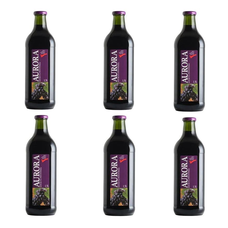 Aurora Suco de Uva Tinto Integral 1,5l - Embalagem com 6 unidades