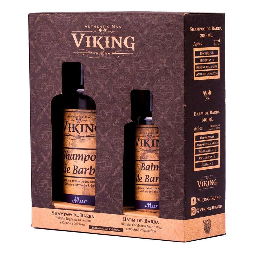 Viking Kit Shampoo + Balm de Barba Linha Mar