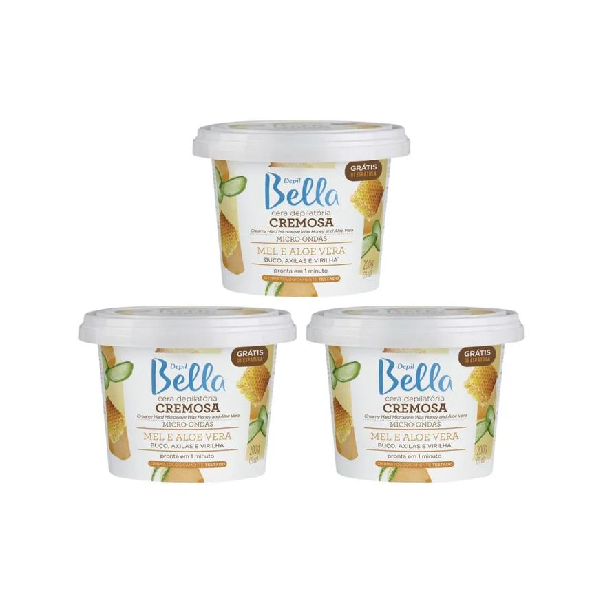 Depil Bella Depilatorio Cera Micro Mel Aloe Vera 200g - 3un