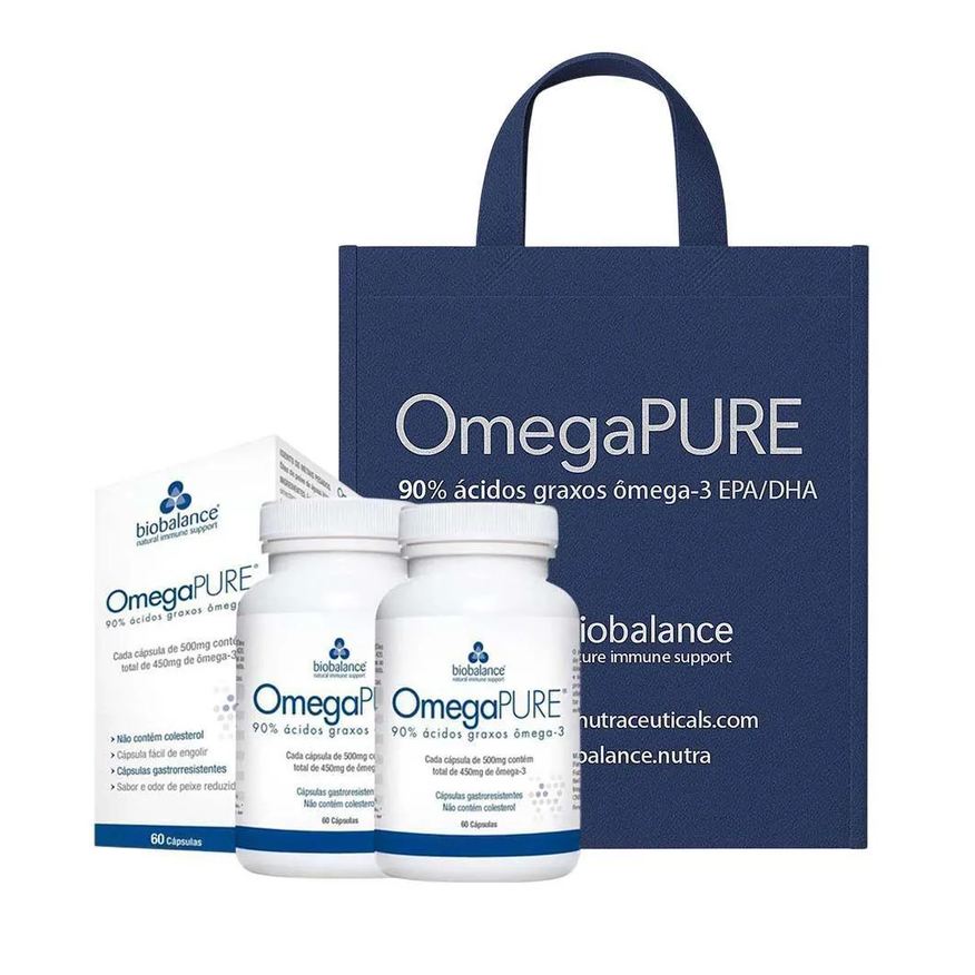 Bio Balance Kit 2 Omegapure 500mg 60 cápsulas + Sacola Tnt Biobalance