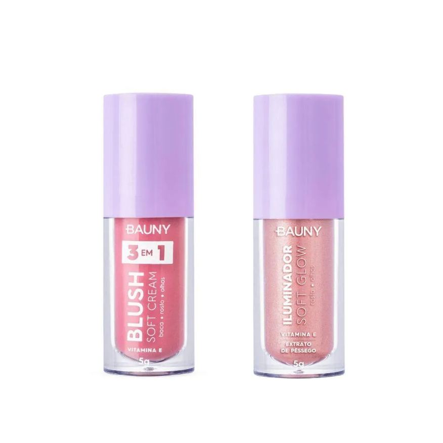 Bauny Kit Iluminador Liquido Sunlight + Blush Líquido Dreamy