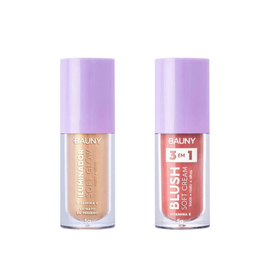 Bauny Kit Iluminador Liquido Sunshine + Blush Líquido Sunny