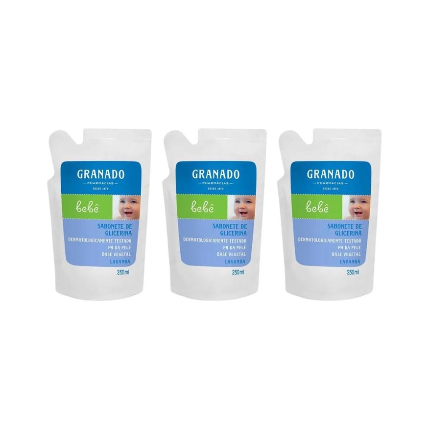 Granado Sabonete Liquido Baby Refil 250ml Glic Lavanda-3un
