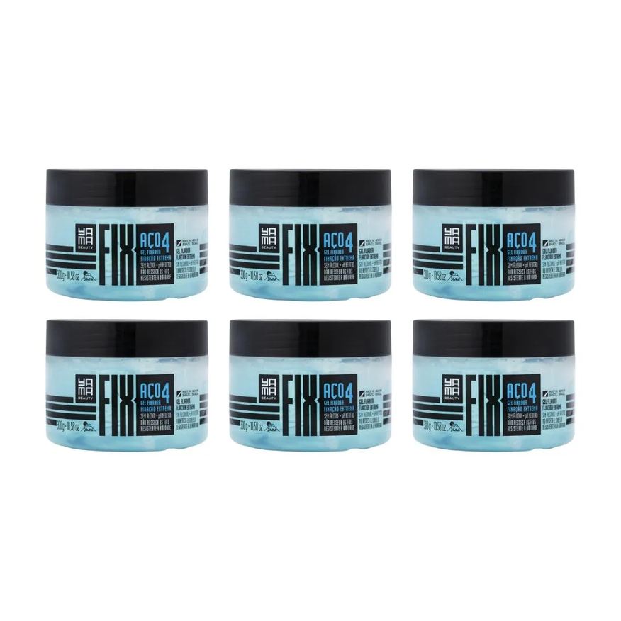 Yamá Gel Fixador Yama Fix 300g Aço - Kit C / 6un