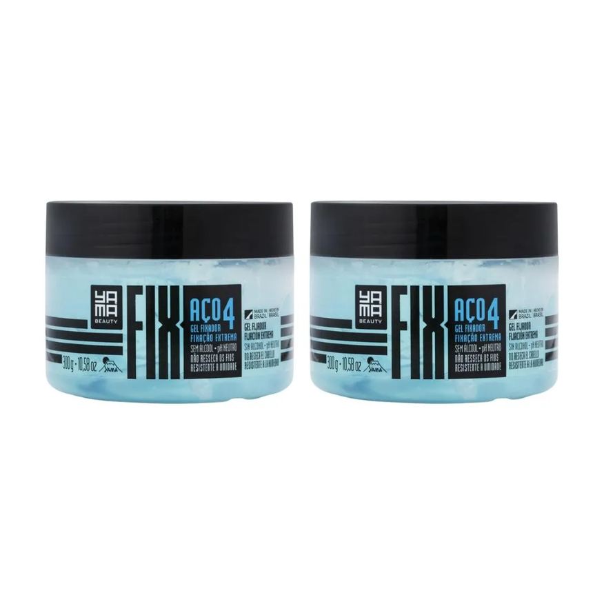Yamá Gel Fixador Yama Fix 300g Aço - Kit C / 2un