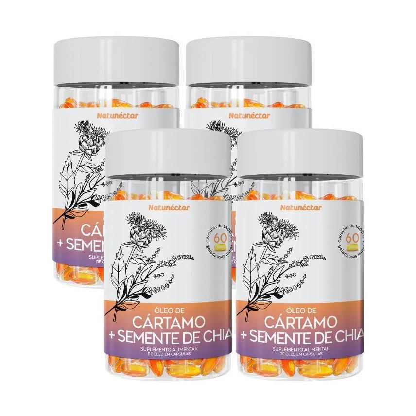 Natunéctar Kit Óleo de Cártamo + Chia - 4 Unid (240 Cápsulas)