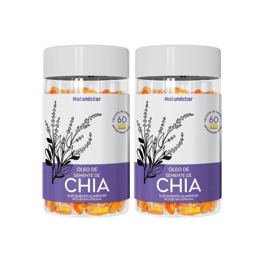 Natunéctar KIT ÓLEO DE SEMENTE DE CHIA NATUNECTAR - 2 UNID (120 CáPSULAS)