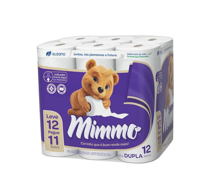 Higiênico Papel Mimmo Folha Dupla 30m Leve 12 Pague 11