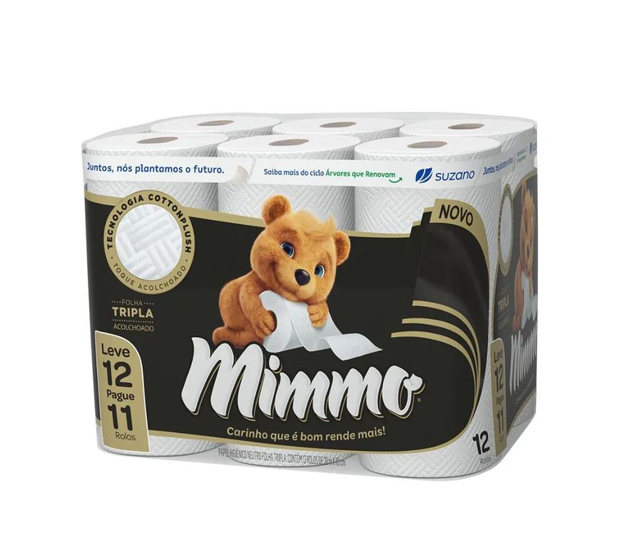 Higiênico Papel Mimmo Folha Tripla 20m Leve 12 Pague 11