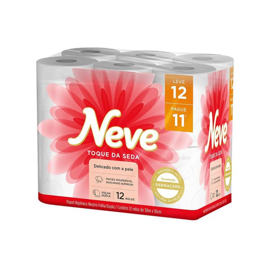 Seda Papel Higiênico Neve Toque de Folha Dupla Leve 12 Pague 11