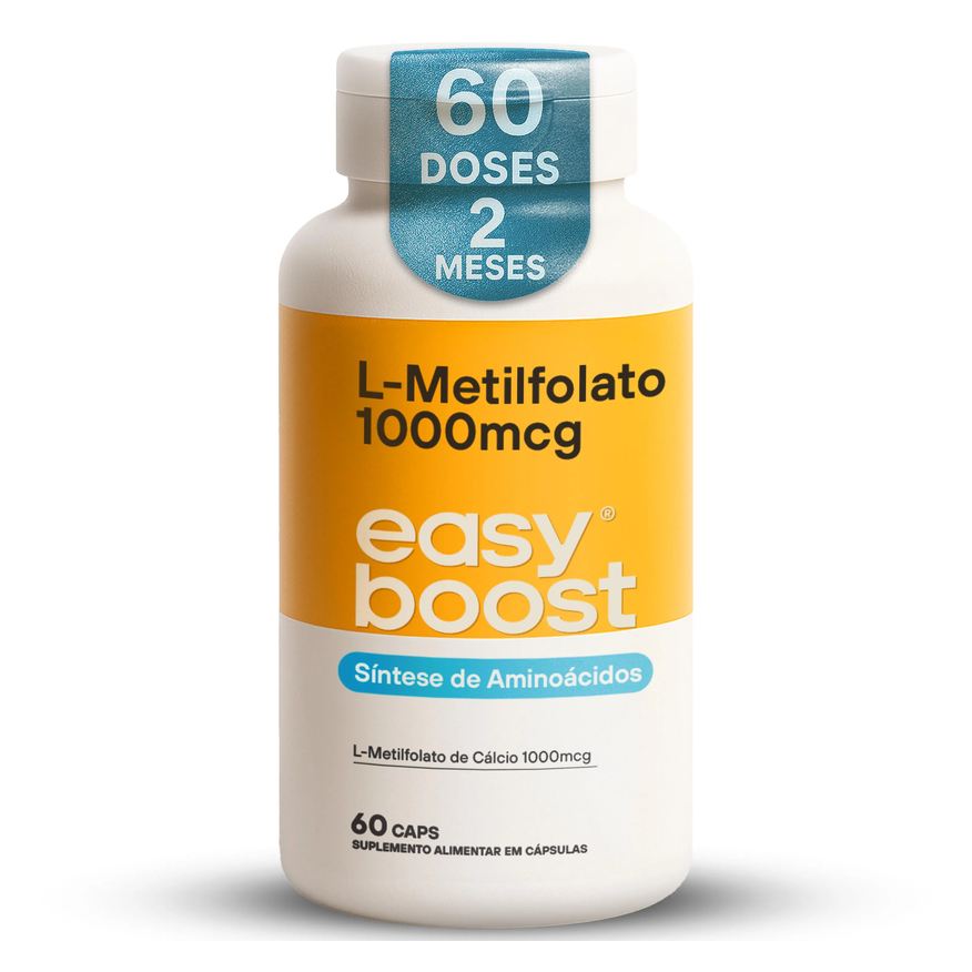 Easy Boost L - Metilfolato de Cálcio 1000mcg Easyboost Ácido Fólico 60 cápsulas