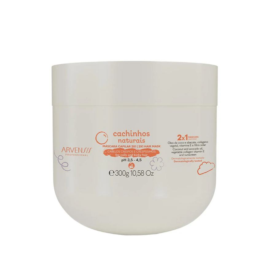 Arvensis Máscara para Cabelos 2x1 No Poo Cachinhos Naturais 300g