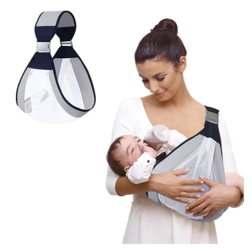 Smart Canguru Ergonômico Carregador Bebe com Alça de Ombro Ajustável Cinza