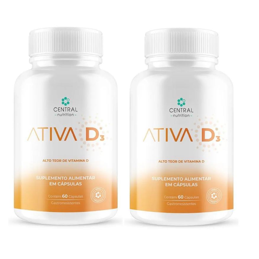 Central Nutrition Kit com 2 Vitamina D3 Ativa D3 60 cápsulas