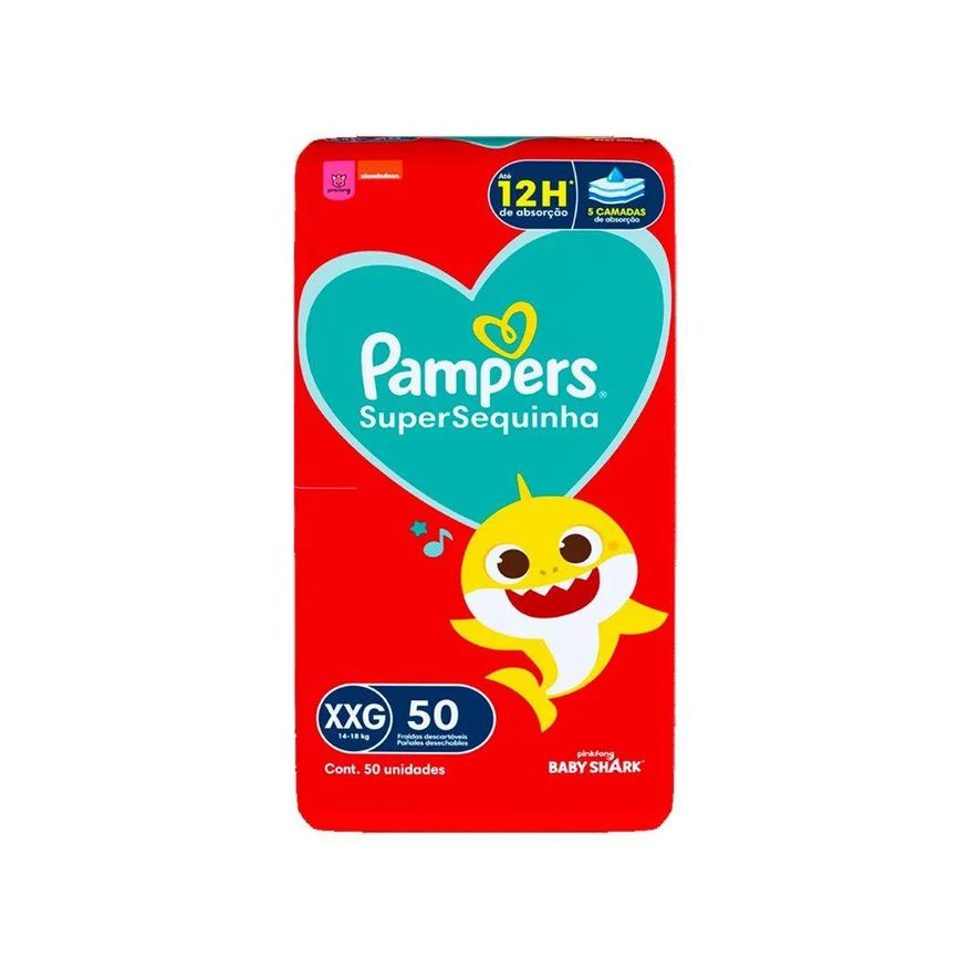 Pampers Fralda Descartável Supersequinha Tamanho Xxg - 2 Pacotes com 50 Fraldas - Total 100 Tiras