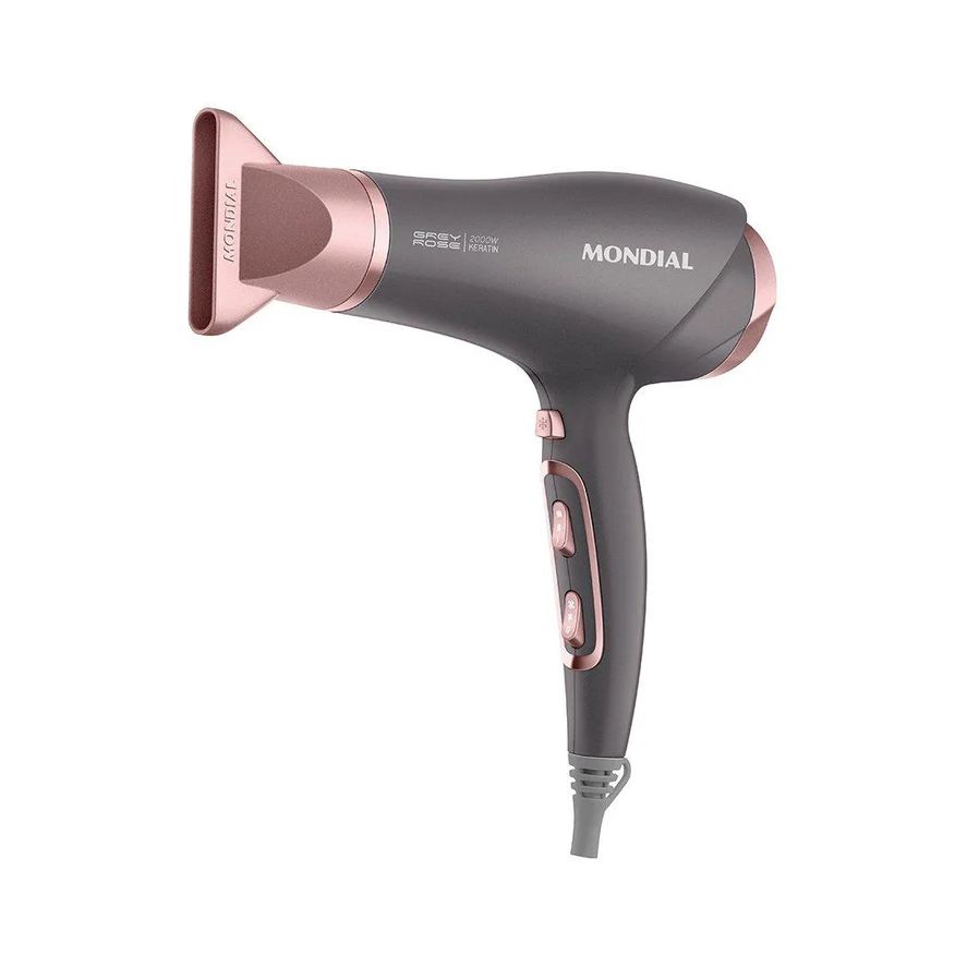 Mondial Secador de Cabelo Scn-11 2000w - 3 Temperaturas + 2 Velocidade, Grafite/rose 110
