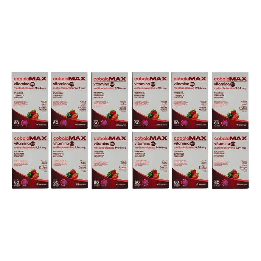 Herbamed 12 Caixas Vitamina B12 Cobalamax 60 comprimidos