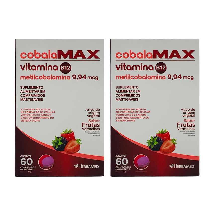 Herbamed 2 Caixas Vitamina B12 Cobalamax 60 comprimidos