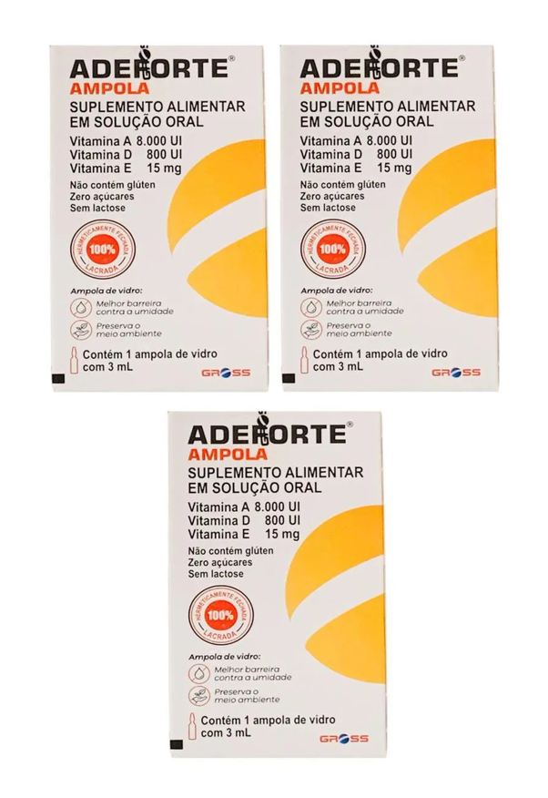Gross 3 Unidades Adeforte Solução Oral com 1 Ampola de 3ml Original