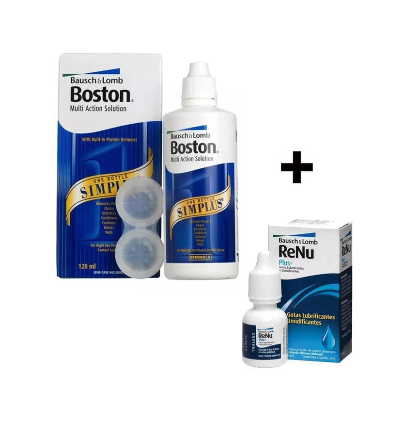 Bausch & Lomb Boston Simplus Solucao Multiacao 120ml + Renu Gotas 8ml