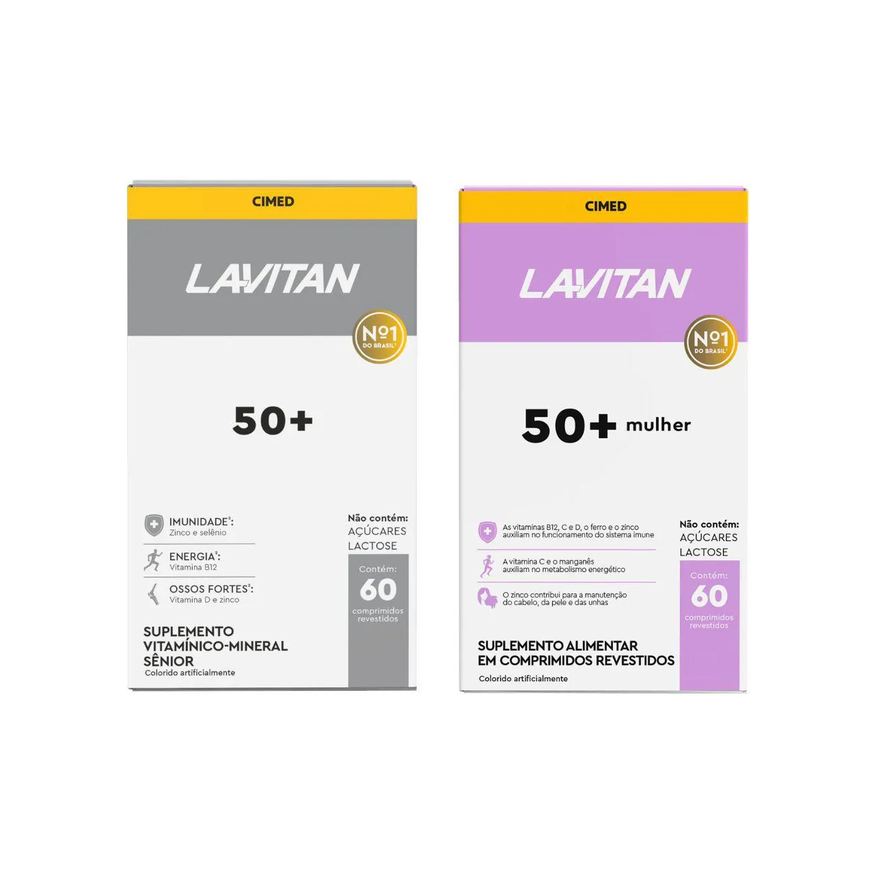 Cimed Kit Suplemento Alimentar Lavitan 50+ Senior e 50+ Mullher