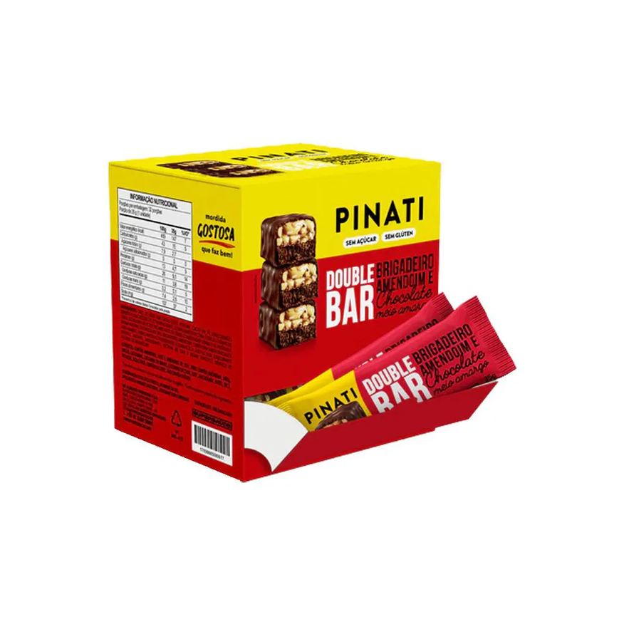 Pinati Double Bar Brigadeiro, Amendoim e Chocolate 35g - 32 unidades