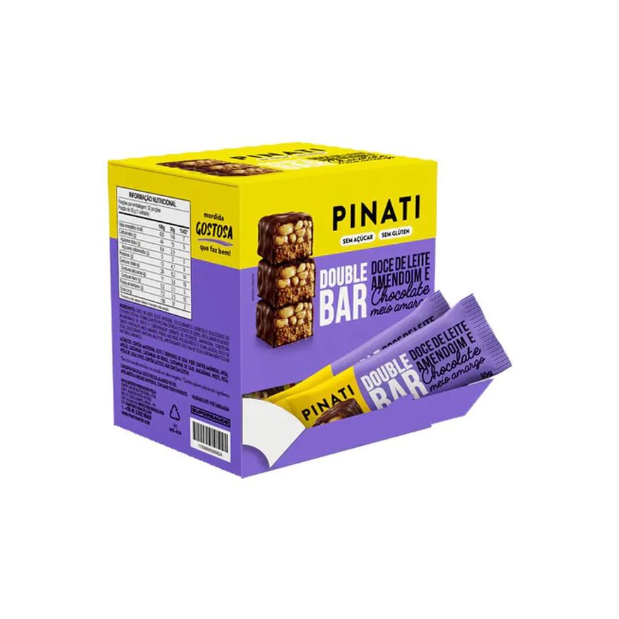 Pinati Double Bar Doce de Leite, Amendoin e Chocolate 35g - 32 unidades