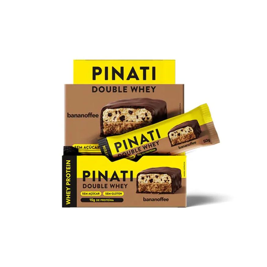 Pinati Double Whey - Sabor Bananoffe 50g - 12 unidades
