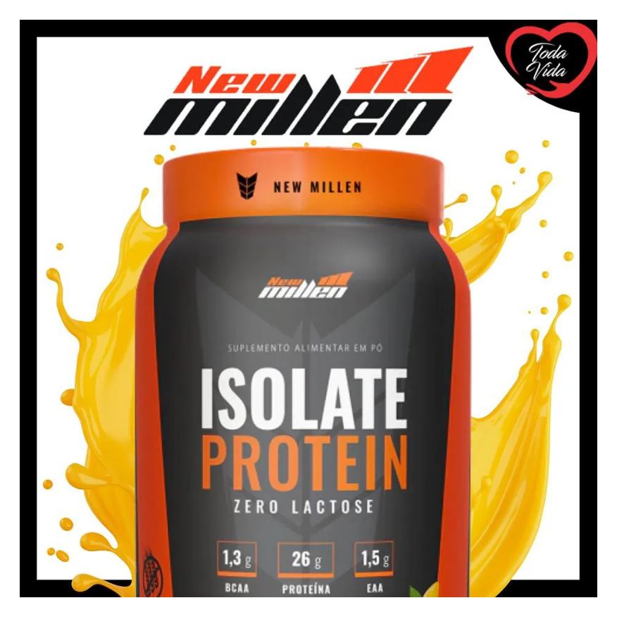 New Millen Isolate Protein 900g - Sabor Pessego e Manga