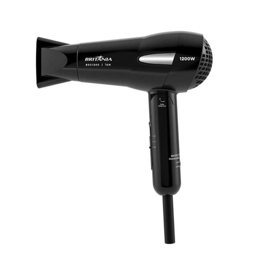 Britânia Secador Britania Ion Tourmaline Bsc1200 1200w Preto - Bivolt