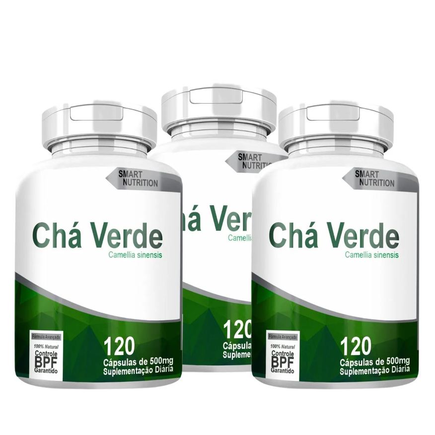 4Elementos Cha Verde Kit com 3 Potes com Total de 360 Capsulas