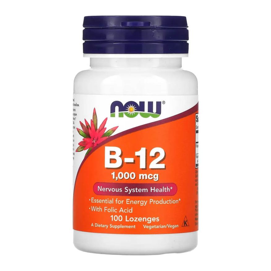 Now Foods Vitamina B12 1000mcg 100 Pastilhas Sublingual - Now Importado e Original