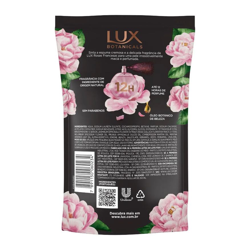 Sabonete Refil Líquido Lux Botanicals Rosas Francesas com 200ml