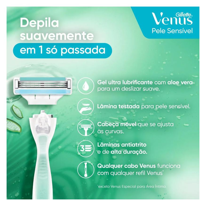 Gillette Carga para Aparelho de Depilar Venus Pele Sensível 2 unidades