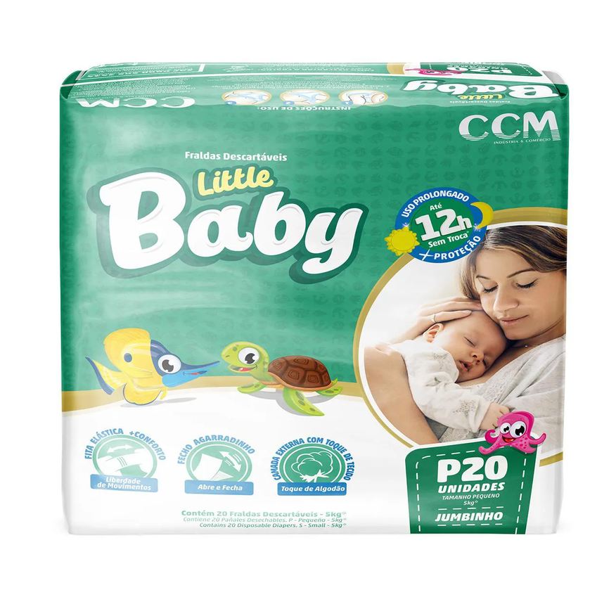 My Lady Fralda Descartável Little Baby Jumbinho P 20 unidades