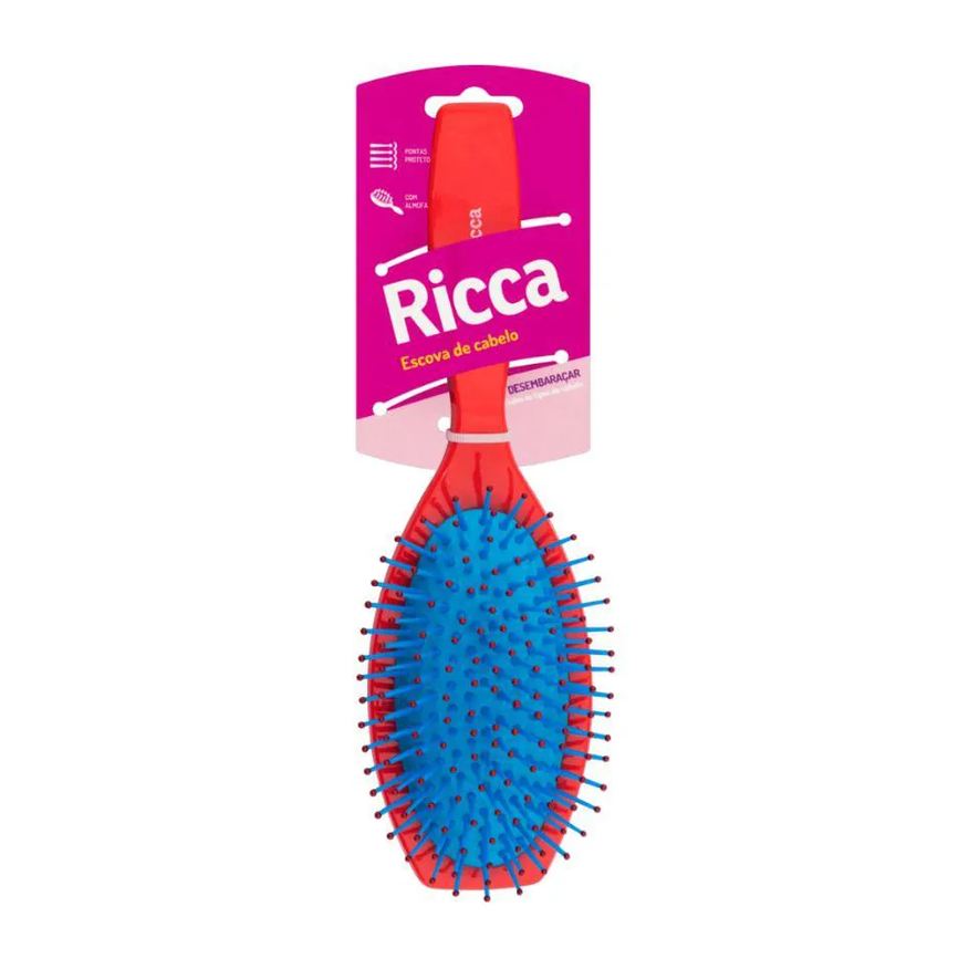 Ricca Escova Cereja Oval Almofadada Nº 2426 Vermelho / Azul