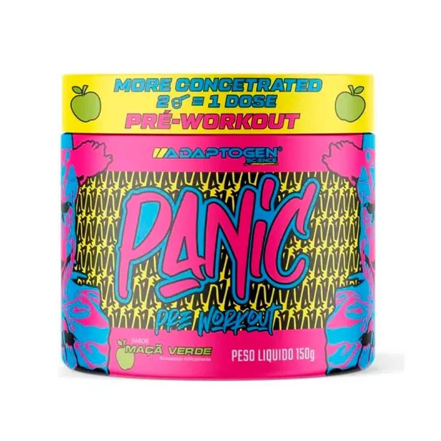 Adaptogen Pré Treino Panic 150g C/ Beta Alanina Maçã Verde