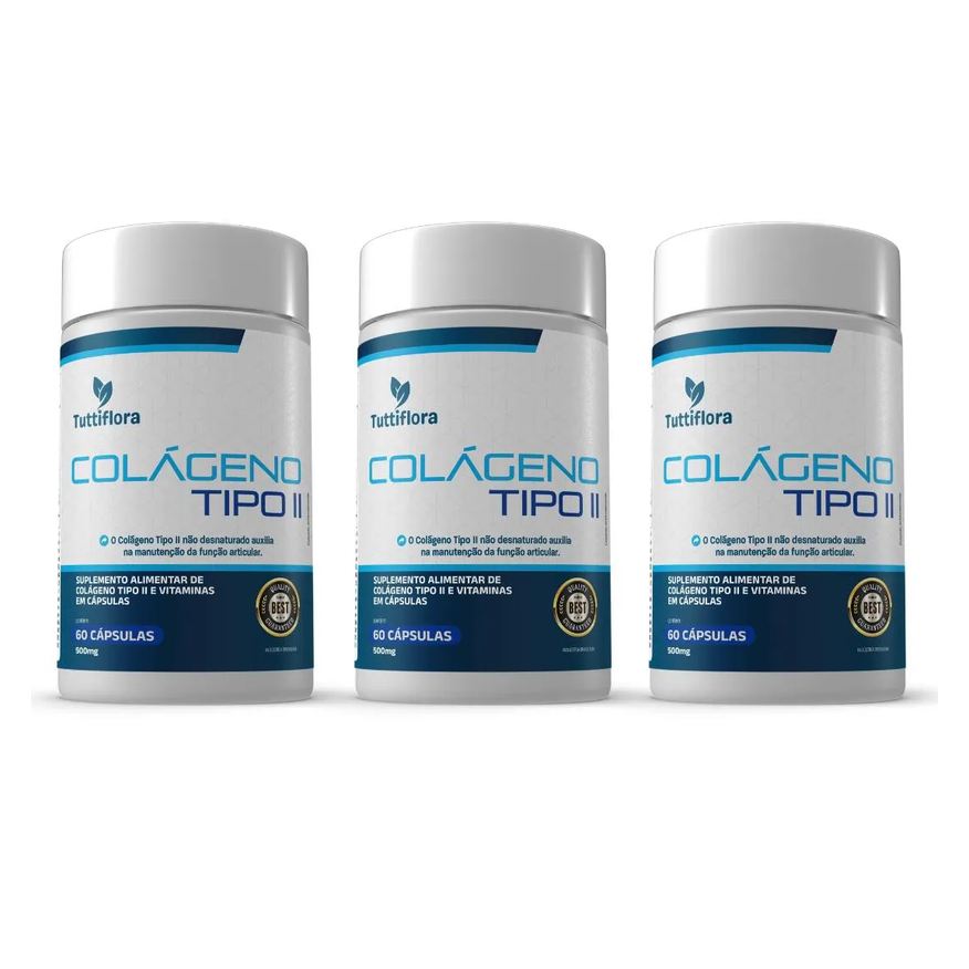 Tuttiflora Kit 3x Colágeno Tipo 2 500mg 60 cápsulas