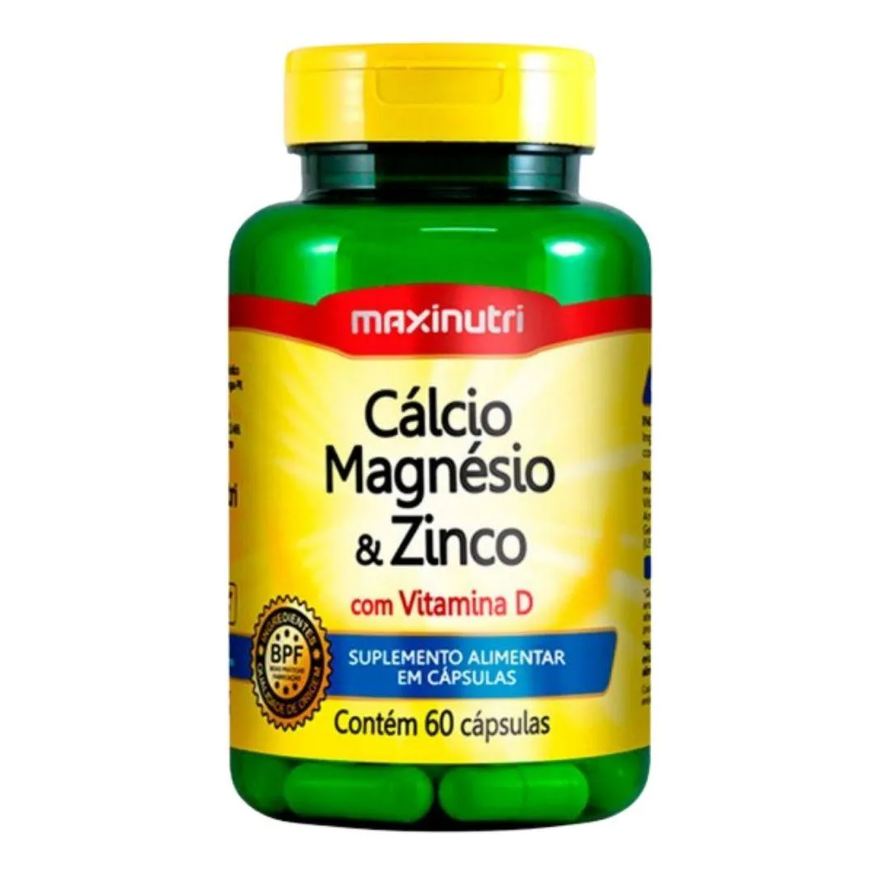Maxinutri Cálcio, Magnésio e Zinco 600mg 60 cápsulas