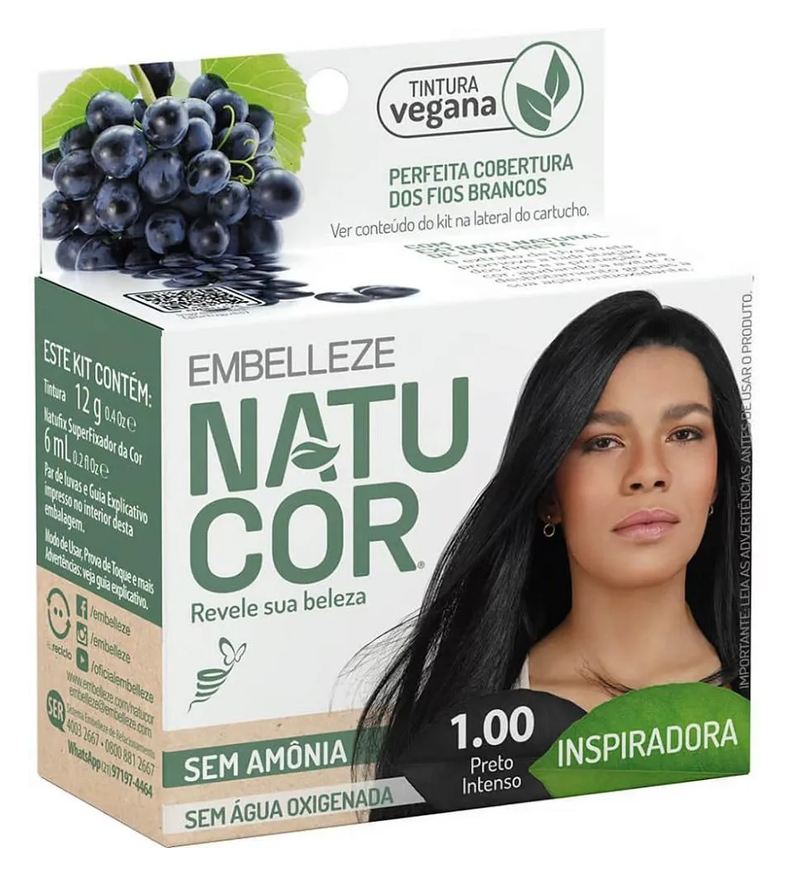 Embelleze Tintura Natucor 1.00 Preto Intenso Inspiradora