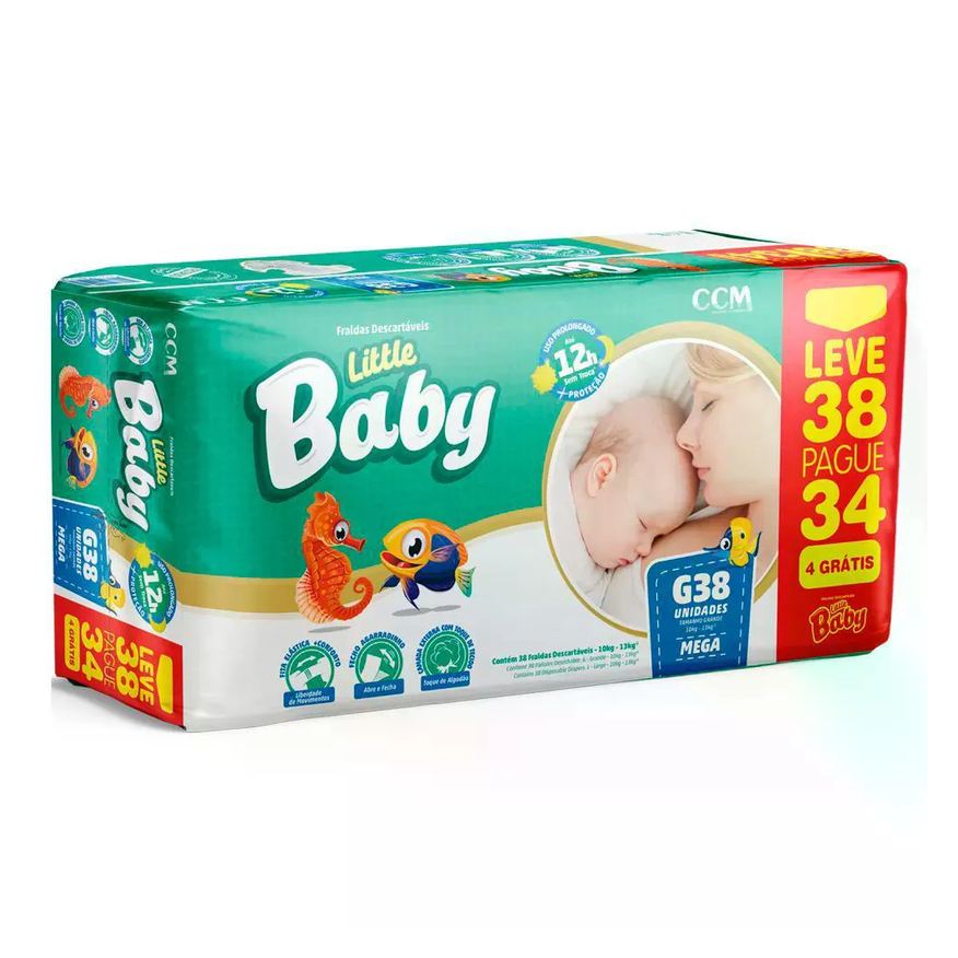 Little Baby Fralda Mega G Leve 38 Pague 34