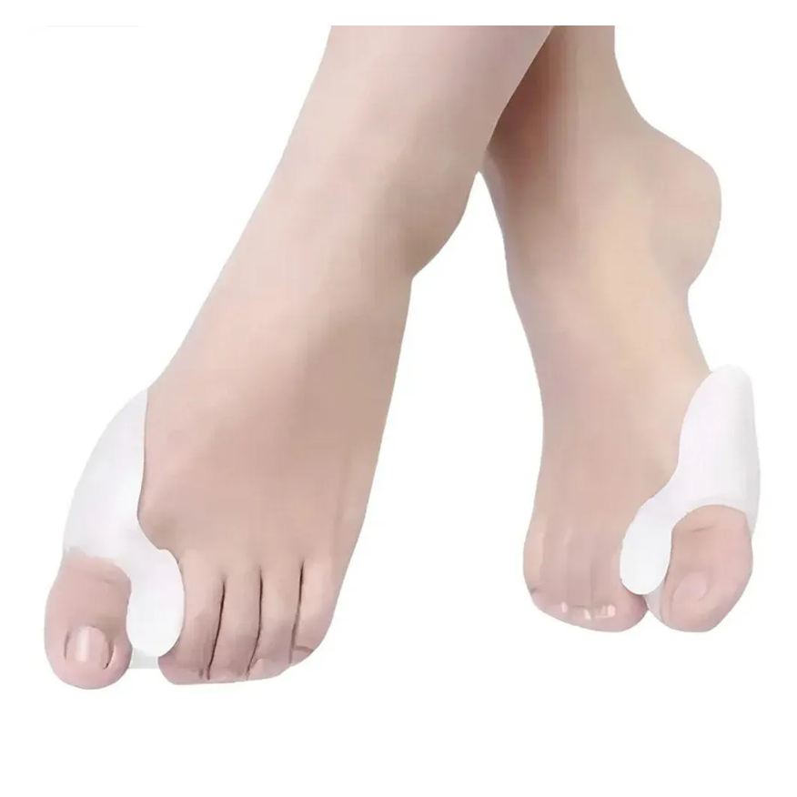 Protetor Par Ortopédico Joanete Alívio de Dor Separador Corretor de Dedos Antiderrapante Silicone Branco