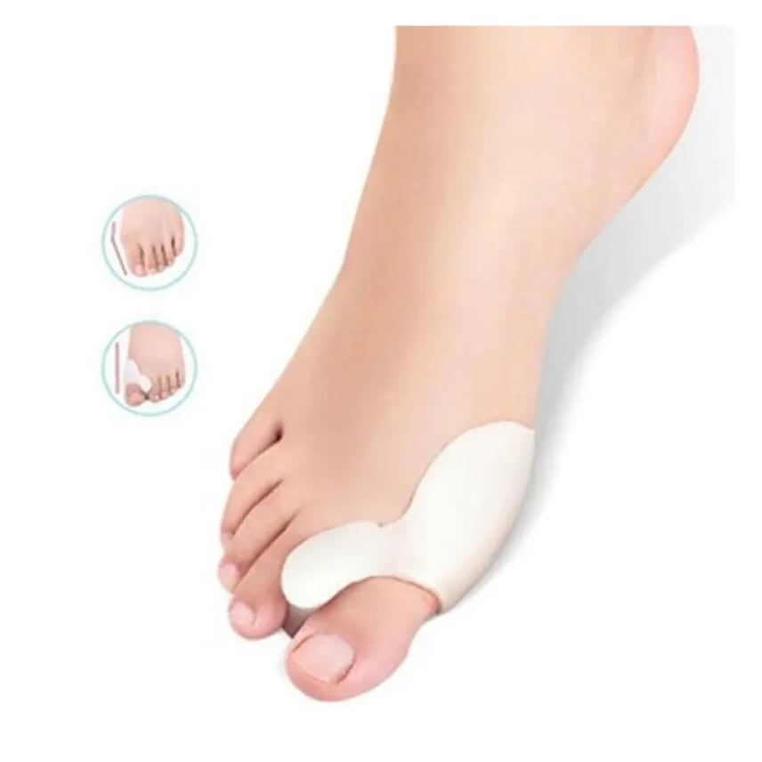 Protetor Par Ortopédico Joanete Alívio de Dor Separador Corretor de Dedos Antiderrapante Silicone Branco