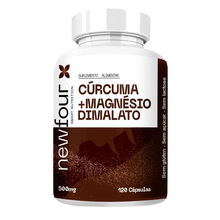 New Four Cúrcuma com Magnésio Dimalato 120 cápsulas