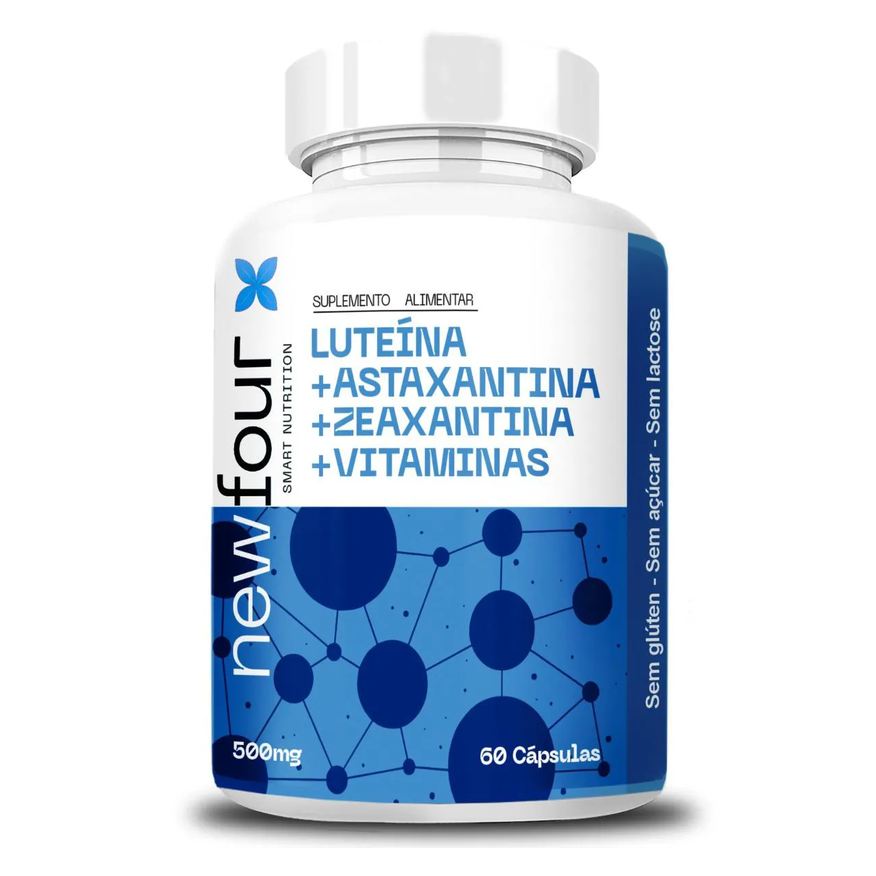New Four Luteína + Astaxantina + Zeaxantina +vitaminas 60 cápsulas