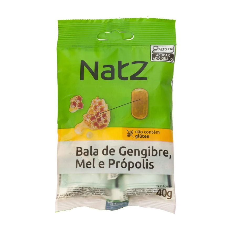 de Bala Gengibre, Mel e Própolis Natz 40g